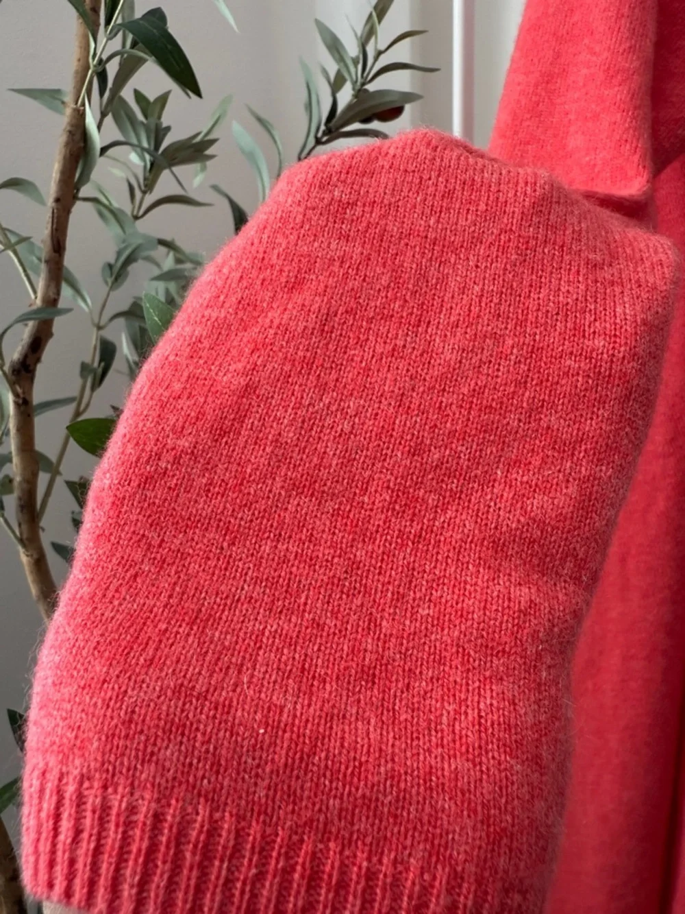 Red Twist  Cashmere Open Front Red Sweater Cardigan Size M